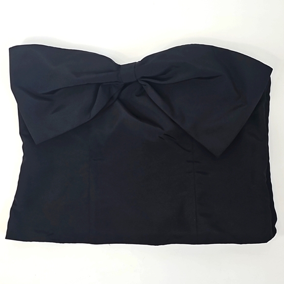 Express Taffeta Strapless Big Bow Evening Blouse w Side Zip Sz:14 Elegant - Picture 5 of 5